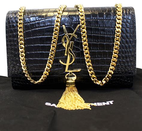 ysl black and gold chain bag|YSL black bag with chain.